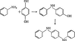 При вза­имодействии анилина с гидрохиноном в присутствии триэтилфосфата образуется п-анилинофенол